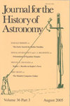 Journal For The History Of Astronomy